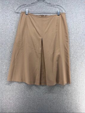Eddie Bauer Tan Midi Skirt with Center Front Pleat